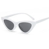 Maxbell Fashion Women Classic Cat Eyes Sunglasses Outdoor White fram Deep Gray lens