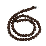 Maxbell 6mm Rock Volcanic Gemstone Loose Bead 15'' Round Jewelry DIY Chocolate Brown