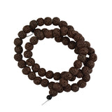 Maxbell 6mm Rock Volcanic Gemstone Loose Bead 15'' Round Jewelry DIY Chocolate Brown