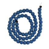 Maxbell 6mm Rock Volcanic Gemstone Loose Bead 15'' Round Jewelry DIY Navy Blue