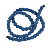 Maxbell 6mm Rock Volcanic Gemstone Loose Bead 15'' Round Jewelry DIY Navy Blue