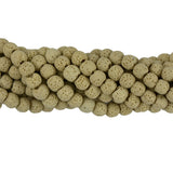 Maxbell 6mm Rock Volcanic Gemstone Loose Bead 15'' Round Jewelry DIY Ivory