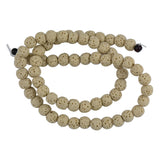 Maxbell 6mm Rock Volcanic Gemstone Loose Bead 15'' Round Jewelry DIY Ivory