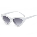 Maxbell Fashion Women Classic Cat Eyes Sunglasses Outdoor White fram Light Gray lens