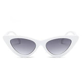 Maxbell Fashion Women Classic Cat Eyes Sunglasses Outdoor White fram Light Gray lens