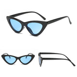 Maxbell Fashion Women Classic Cat Eyes Sunglasses Outdoor Black fram Blue lens