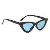 Maxbell Fashion Women Classic Cat Eyes Sunglasses Outdoor Black fram Blue lens