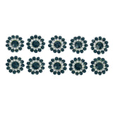 Maxbell Round Pearl Rhinestone Shank Button Sewing Craft Accessories Deep Green