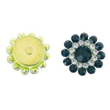 Maxbell Round Pearl Rhinestone Shank Button Sewing Craft Accessories Deep Green