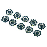 Maxbell Round Pearl Rhinestone Shank Button Sewing Craft Accessories Deep Green