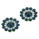 Maxbell Round Pearl Rhinestone Shank Button Sewing Craft Accessories Deep Green