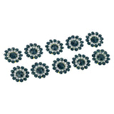 Maxbell Round Pearl Rhinestone Shank Button Sewing Craft Accessories Deep Green
