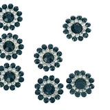 Maxbell Round Pearl Rhinestone Shank Button Sewing Craft Accessories Deep Green