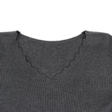 Maxbell Slim Long Sleeve Sweater Womens V-neck Knitwear Pullover Jumper Tops Gray