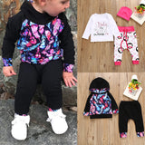 Maxbell Toddler Baby Boys Girl Clothes Tops Hoodie +Long Pants Outfits Set 0-6 Months  Black