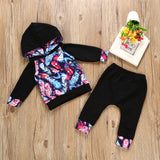 Maxbell Toddler Baby Boys Girl Clothes Tops Hoodie +Long Pants Outfits Set 0-6 Months  Black