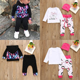 Maxbell Toddler Baby Boys Girl Clothes Tops Hoodie +Long Pants Outfits Set 0-6 Months  Black