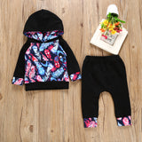 Maxbell Toddler Baby Boys Girl Clothes Tops Hoodie +Long Pants Outfits Set 0-6 Months  Black