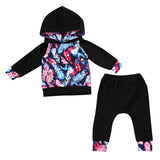 Maxbell Toddler Baby Boys Girl Clothes Tops Hoodie +Long Pants Outfits Set 0-6 Months  Black