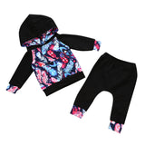 Maxbell Toddler Baby Boys Girl Clothes Tops Hoodie +Long Pants Outfits Set 0-6 Months  Black