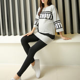 Maxbell Winter Cotton Maternity Pregnancy Leggings Full Ankle Length L Black