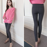 Maxbell Winter Cotton Maternity Pregnancy Leggings Full Ankle Length L Black