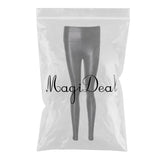 Maxbell Women Skinny Leggings Wet Look Faux Leather Leggings PU Pants Trousers L Black