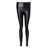 Maxbell Women Skinny Leggings Wet Look Faux Leather Leggings PU Pants Trousers L Black