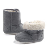 Maxbell Baby Soft Sole Anti-Slip Mid Calf Winter Warm Infant Prewalker Snow Boots 12-18 Months Gray