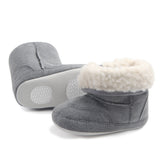 Maxbell Baby Soft Sole Anti-Slip Mid Calf Winter Warm Infant Prewalker Snow Boots 12-18 Months Gray