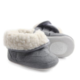 Maxbell Baby Soft Sole Anti-Slip Mid Calf Winter Warm Infant Prewalker Snow Boots 12-18 Months Gray