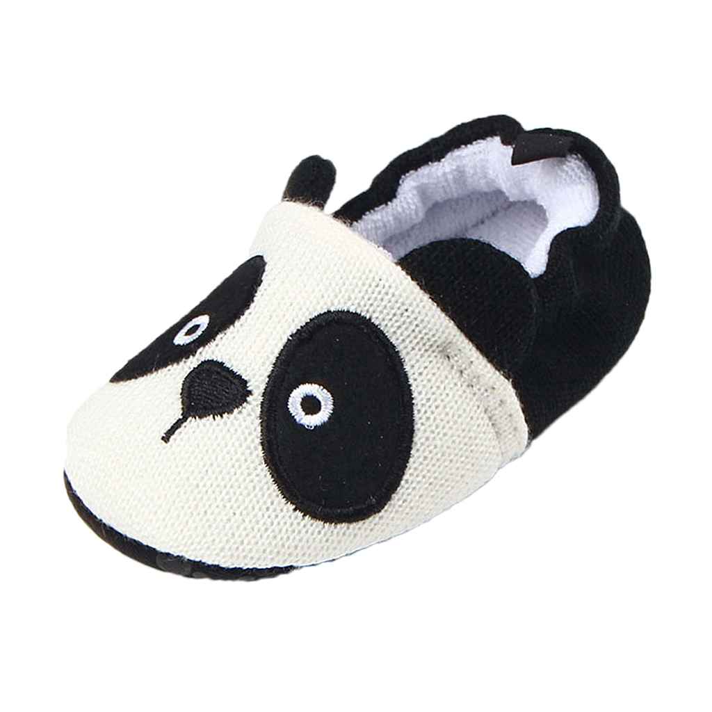 Maxbell Unisex Baby Kids Crib Shoes Knitted Cotton Casual Prewalker Shoes 11cm Panda