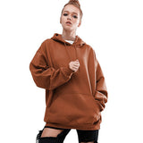 Maxbell Womens Hoodies Long Sleeve Jumper Casual Hooded Pullover Tops Sweatshirt 5XL Camel