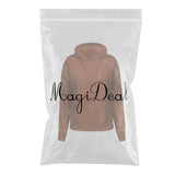 Maxbell Womens Hoodies Long Sleeve Jumper Casual Hooded Pullover Tops Sweatshirt 5XL Camel