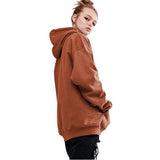 Maxbell Womens Hoodies Long Sleeve Jumper Casual Hooded Pullover Tops Sweatshirt 5XL Camel