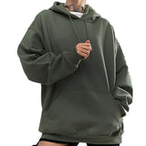 Maxbell Womens Hoodies Long Sleeve Jumper Casual Hooded Pullover Tops Sweatshirt XL Green