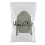 Maxbell Womens Hoodies Long Sleeve Jumper Casual Hooded Pullover Tops Sweatshirt XL Green