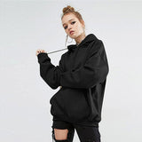 Maxbell Womens Hoodies Long Sleeve Jumper Casual Hooded Pullover Tops Sweatshirt XL Black