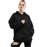 Maxbell Womens Hoodies Long Sleeve Jumper Casual Hooded Pullover Tops Sweatshirt XL Black