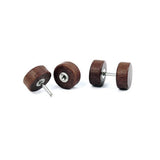 Maxbell Wood Wooden Women Mens Stud Earrings Ear Plugs Piercings Screw 10mm Brown