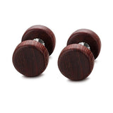 Maxbell Wood Wooden Women Mens Stud Earrings Ear Plugs Piercings Screw 10mm Brown