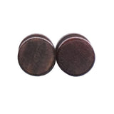 Maxbell Wood Wooden Women Mens Stud Earrings Ear Plugs Piercings Screw 10mm Brown