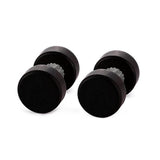 Maxbell Wood Wooden Women Mens Stud Earrings Ear Plugs Piercings Screw 8mm Black