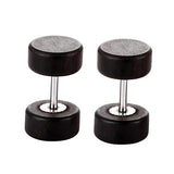 Maxbell Wood Wooden Women Mens Stud Earrings Ear Plugs Piercings Screw 8mm Black