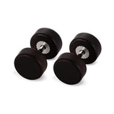 Maxbell Wood Wooden Women Mens Stud Earrings Ear Plugs Piercings Screw 8mm Black