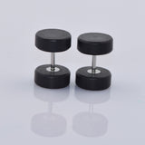 Maxbell Wood Wooden Women Mens Stud Earrings Ear Plugs Piercings Screw 10mm Black