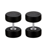 Maxbell Wood Wooden Women Mens Stud Earrings Ear Plugs Piercings Screw 10mm Black