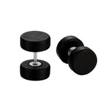 Maxbell Wood Wooden Women Mens Stud Earrings Ear Plugs Piercings Screw 10mm Black