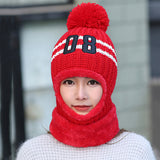 Maxbell Women Multipurpose Winter Knitted Protection Ear cap Rider Beanie Hat  Red