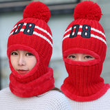 Maxbell Women Multipurpose Winter Knitted Protection Ear cap Rider Beanie Hat  Red